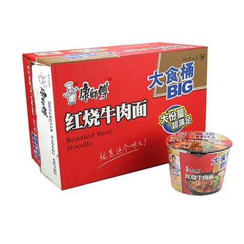 康师傅红烧牛肉面大食桶big大份量 143g